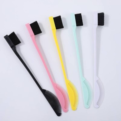 Professional Custom Hairdressing Plastic Double Sided Hair Edge Control Comb and Brush Edge Brush for Hair